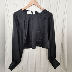 H&M Black Satin Blouse